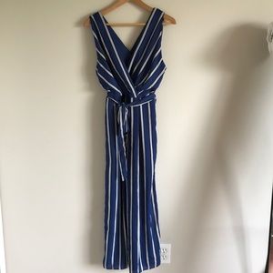 blue and white striped jumpsuit !